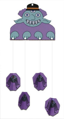 3D Monster and Spiders Halloween craft