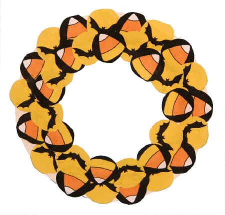 paper plate halloween wreath