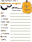 halloween word scramble