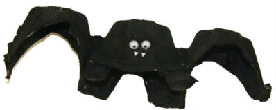 Egg carton bat craft