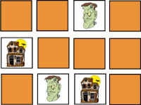Memory game with Halloween images