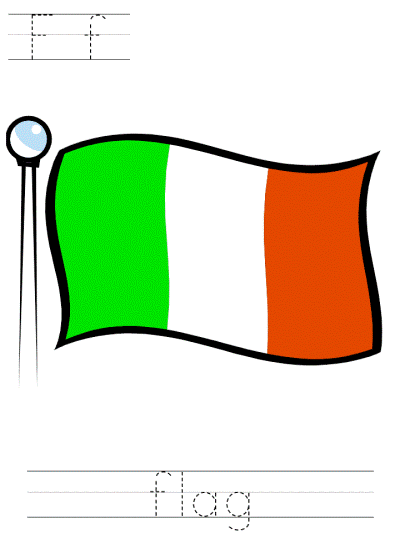 saint patrick's day learn to print tracer page - Ff flag