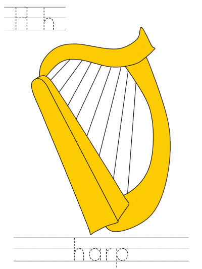 saint patrick's day learn to print tracer page - Hh harp