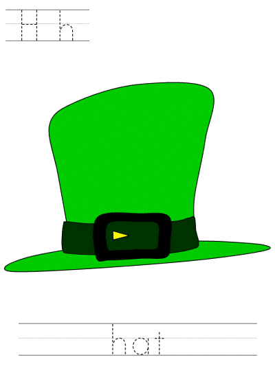 saint patrick's day learn to print tracer page - Hh hat