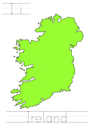 saint patrick's day learn to print tracer page - Ii ireland
