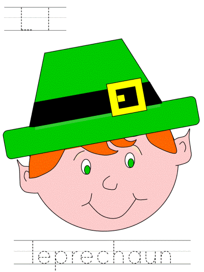 saint patrick's day learn to print tracer page - Ll leprechaun