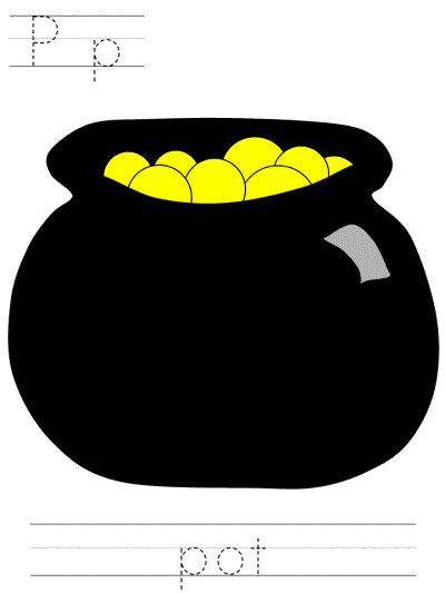 saint patrick's day learn to print tracer page - Pp pot