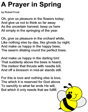 Prayer in Spring poem