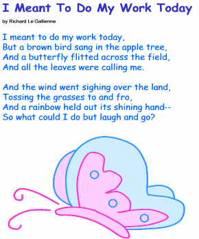 I Meant To Do My Work Today poem