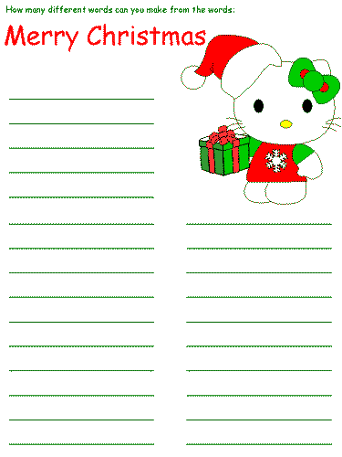 christmas word mine
