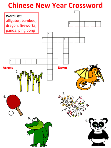 Chinese New Year Crossword Puzzle