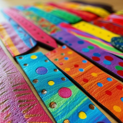 decorated leather keychains upcycled from an old belt