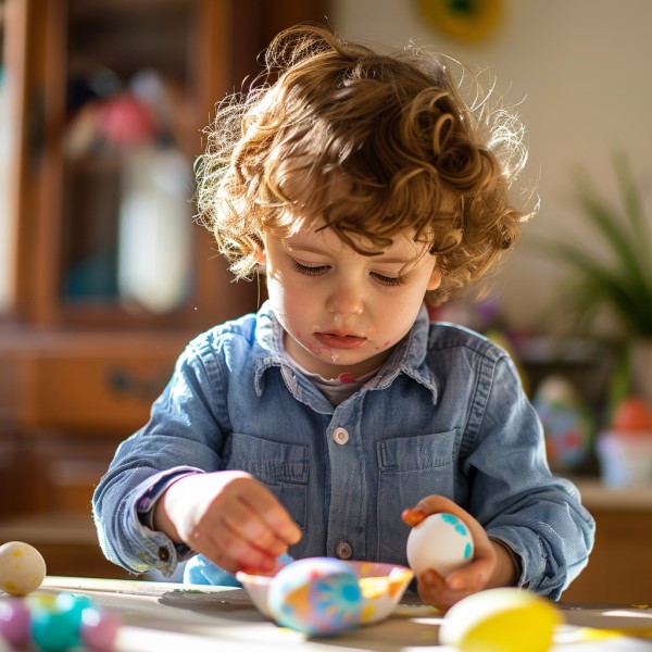 dying easter eggs