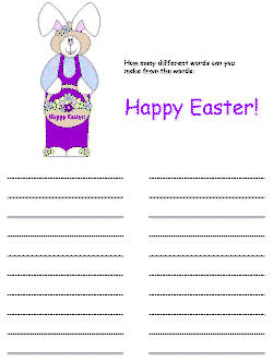Easter Word Mining Puzzle