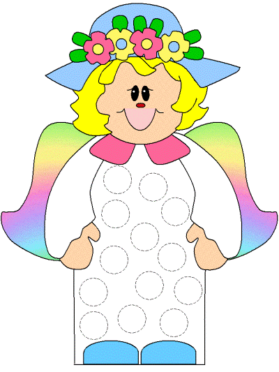 Easter angel Bingo Dauber art worksheet