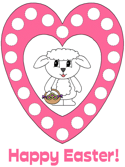 Happy Easter Lamb Bingo Dauber art worksheet