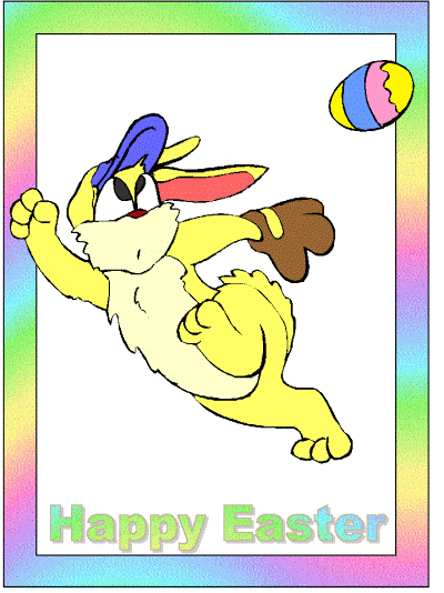 happy easter coloring page of a bunny catching an easter egg