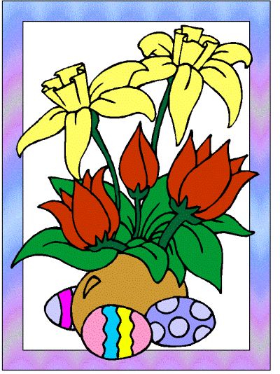 easter flowers coloring page