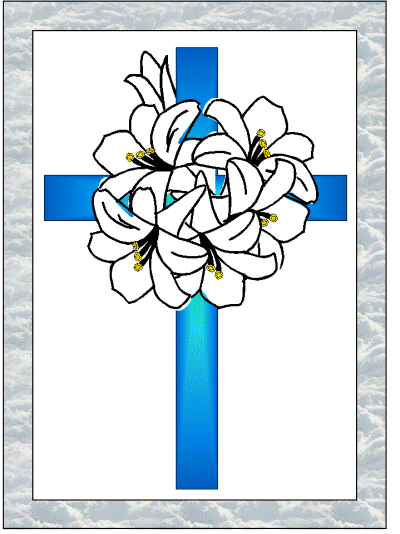 easter lilies and cross coloring page