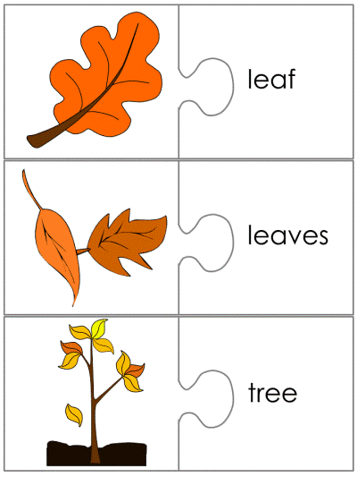 autumn jigsaw word match