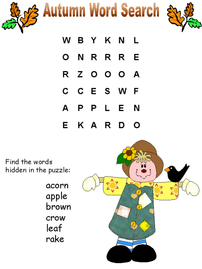 Autumn word search