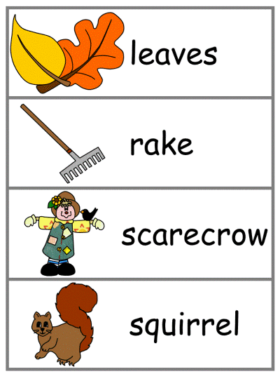 Autumn Word Wall Words