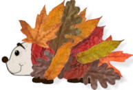 Autumn leaf hedgehog craft
