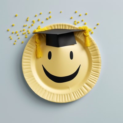 paper plate smiley face grad