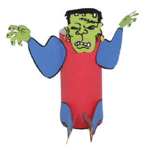 Photo of finished Frankenstein cardboard tube craft