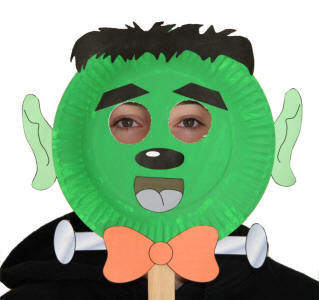 Paper Plate Frankenstein Mask