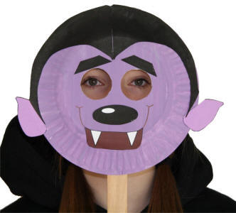 Paper Plate Vampire Mask