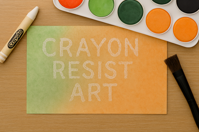 wax crayon resist art