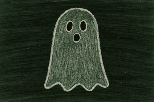 ghost themed wax crayon resist craft