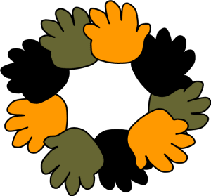 halloween handprint wreath