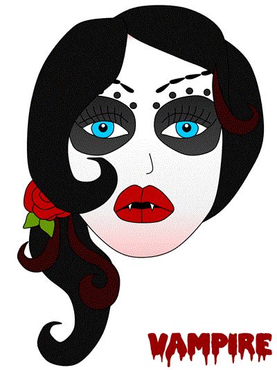 vampire girl coloring book page
