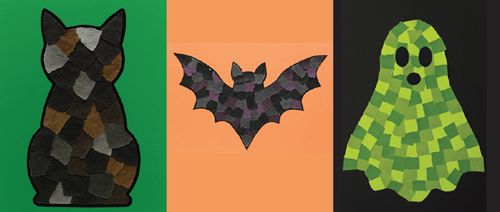 Finished Collage Art - Halloween Bat, Cat or Ghost