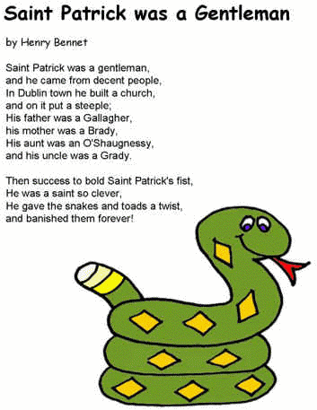 Saint Patrick was a Gentleman poem