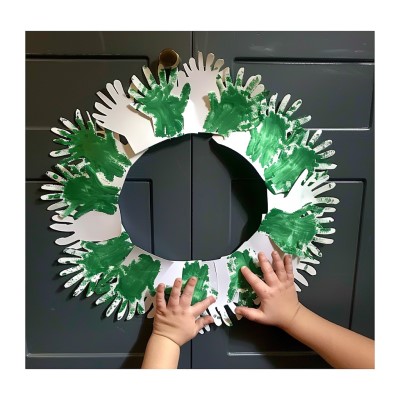 Saint Patrick's Day handprint shamrock