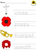 veteran's day block print tracer pages
