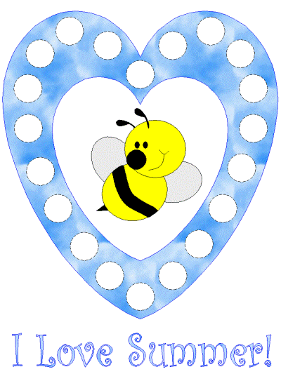 I love summer bumblebee Bingo Dauber art worksheet