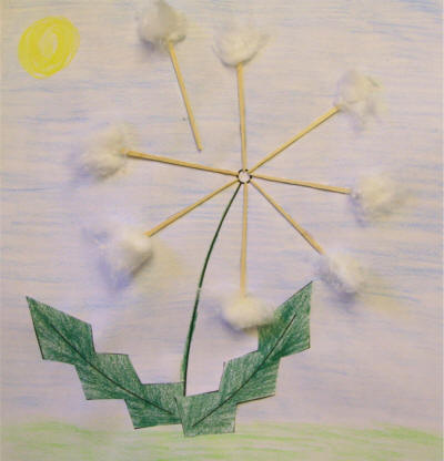 Dandelion seed paper craft