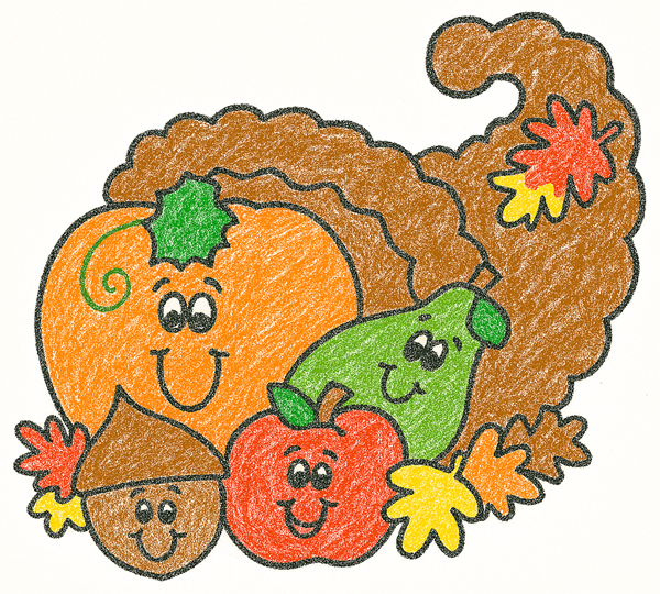 Easy cornucopia cut and paste paper craft