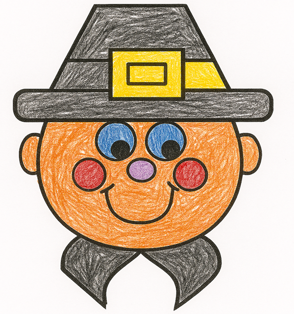 easy pilgrim cut and paster paper craft for preschoolers