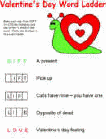 Valentine's Day Word Ladder Worksheets