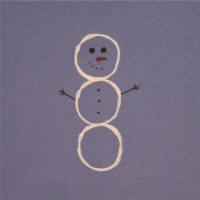 Snowman stamped with a TP roll.
