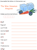 Wee Snowman Anagram Puzzles
