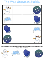 Wee Snowman Sudoku Puzzles
