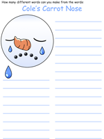 Wee Snowman Word Mine Puzzles