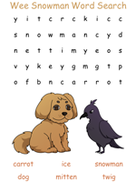 The Wee Snowman Word Search Puzzles
