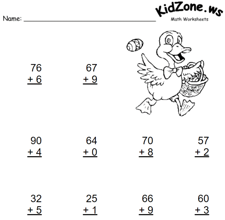 Easter Math Worksheet